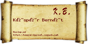 Káspár Bernát névjegykártya